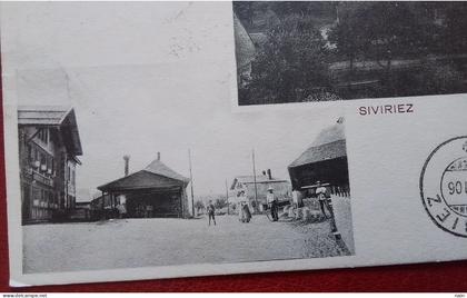 SUISSE - SIVIRIEZ-  " 2 VUES DU VILLAGE " - VOIR LES SCANS ,..... " RARE "-