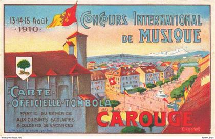 13974725 Carouge GE Concours International de Musique Carte Officielle Tombola K