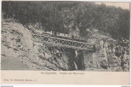 Suisse : Brunigbahn , train , brucke bei Meyringen , Lucerne  ligne