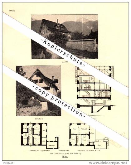 Photographien  / Ansichten , 1919 , Mollis , Mitlödi und Nidfurn , Prospekt , Fotos , Architektur !!!