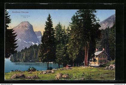 AK Näfels, Gasthaus Obersee mit Seeufer