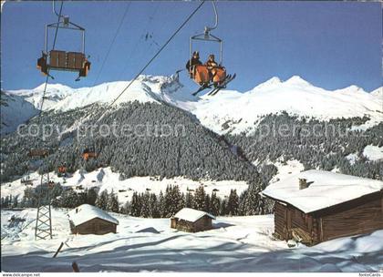 11701724 Glaris Davos Bergbahnen Rinerhorn mit Amselfluh und Tijer Flue Davos Gl