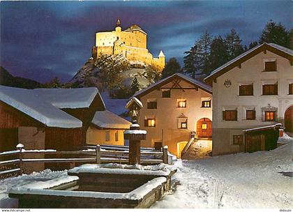 Suisse - GR Grisons - Engadin - Schloss Tarasp bei Nacht - Hiver - Neige - CPM - Carte Neuve - Voir Scans Recto-Verso