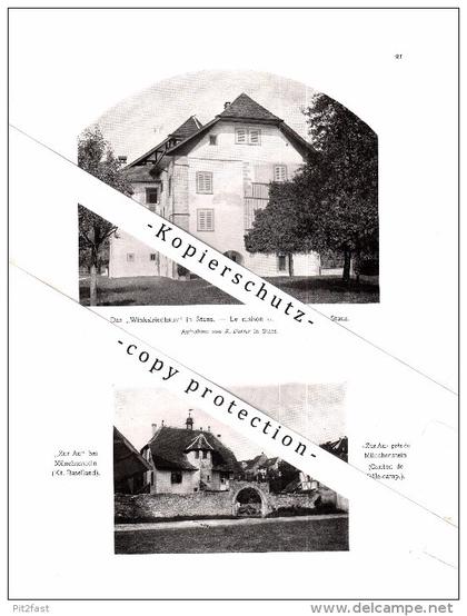 Photographien / Ansichten , 1907 , Bergün/Bravuogn , Stans , Münchenstein , Bern , Prospekt , Architektur , Fotos !!!