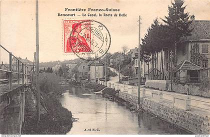 BONCOURT (JU) Frontière Franco-Suisse - Le canal - La route de Delle - Ed. A. et H.C.