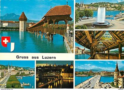 Suisse - LU Lucerne - Luzern - Multivues - Blasons - CPM - Carte Neuve - Voir Scans Recto-Verso