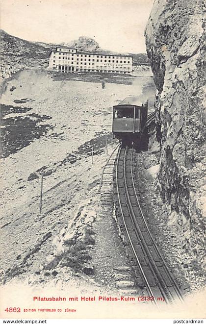 Schweiz - KRIENS (LU) Pilatusbahn mit Hotel Pilatus-Kulm - Verlag Photoglob 4862