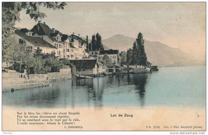 SUISSE - Lac de ZOUG - Edit. T. Pfaff , NEUCHATEL