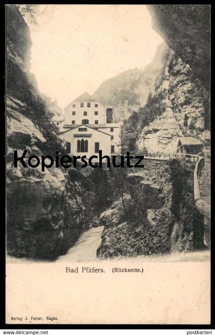 ALTE POSTKARTE BAD PFÄFERS (RÜCKSEITE) Taminaschlucht Ragaz Suisse Switzerland Schweiz Helvetia Ansichtskarte postcard