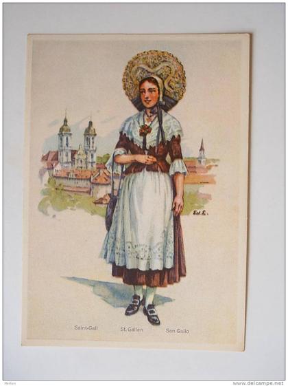 Costumes Suisses -Saint Gall St.Gallen San Gallo   -  - cca 1940´s  VF   D33371