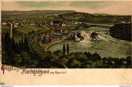 Neuhausen am Rheinfall, Farb-Litho, 1901