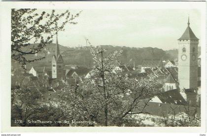 Suisse. SH. Schaffhouse. Schaffhausen von der Munottreppe. Eglise St.Johann.