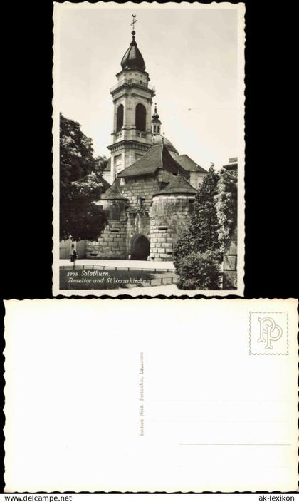 Ansichtskarte Solothurn Soleure/ Soletta Baseltor und St. Ursuskirche 1950