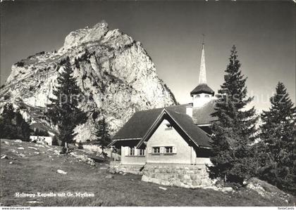 11642637 Holzegg Kapelle mit Grossen Mythen Alpthal Holzegg