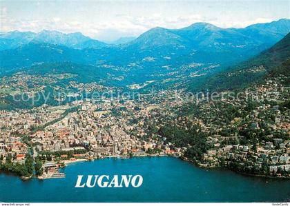 13645430 Lugano Lago di Lugano Fliegeraufnahme Lugano Lago di Lugano