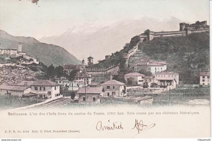 BELLINZONE - Chef-Lieu du Canton du Tessin en 1904 (Dos non divisé)