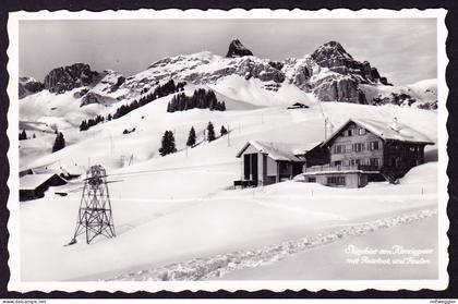 1955 gelaufene Foto AK: Berg Gasthaus mit Seilbahn Station und Skilift, Biel ob Bürglen.