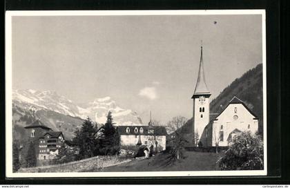 AK Bürglen, Kirche und Hotel Tell an der Klausenstrasse