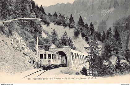 Suisse - Canton de Vaud - Galerie entre Les Avants et le tunnel de Jaman M.O.B. Montreux Oberland Bernois - Ed. C. marmi