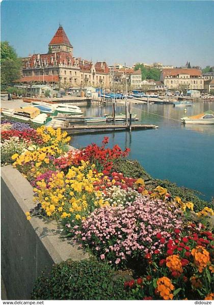 Suisse - VD Vaud - Lausanne - Ouchy - Le port et le Château - Fleurs - CPM - Carte Neuve - Voir Scans Recto-Verso