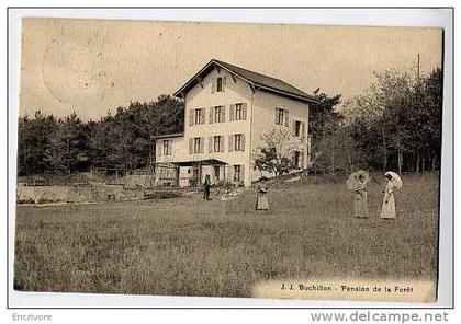 cpa BUCHILLON pension de la foret - jeunes filles ombrelles