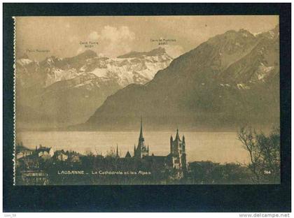 52229 / VD Vaud > Lausanne LA CATHEDRALE ET LES ALPES Suisse Switzerland Schweiz #  744 pc mint postcard