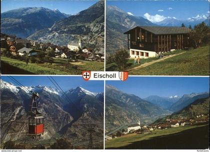 11451678 Eischoll Panorama mit Balmhorn Metjen Bietschhorn Rhonetal Kabinenbahn