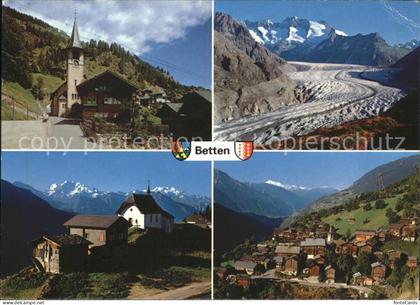 11877236 Betten VS Kirche Bettmeralp Aletschgletscher Weisshorn Betten