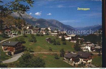 12254327 Zeneggen Ortsansicht mit Alpenpanorama