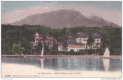 CPA SUISSE @ PORT VALAIS @ Le Bouveret - le Port vers 1901 bateau à vapeur le Winkelried II et l'abeille ancien mouche