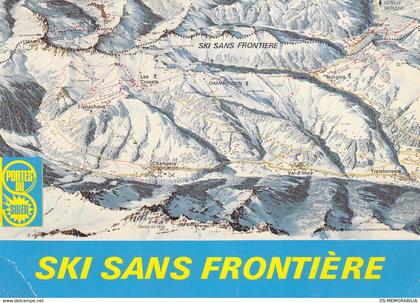 Skirama Portes du Soleil Map postcard Champerry Troistorrents Morgins Champoussin Les Crosets Planachaux ..