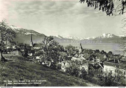 14009765 ZUG  Zugersee ZG Blick vom Guggi mit Zugersee Rigi Berneralpen und Pila