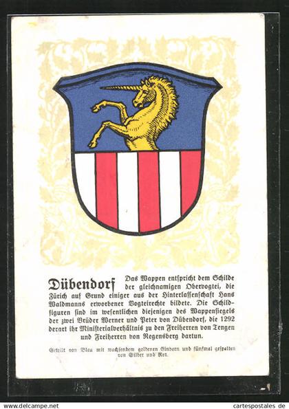 AK Dübendorf, Wappen der Gemeinde mit Erklärung