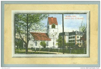 ZH Fehraltorf 1914-09-02 Foto H.Manz #387  Kirche + Schulhaus