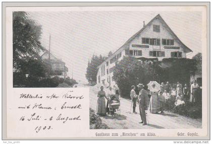 AK ZH Hausen am Albis 1903 Sommer Foto Geb. Gugolz "Gasthaus Hirschen"