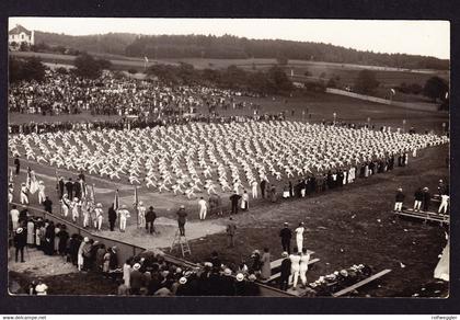 1926 ungelaufene Foto AK: Höngg. Sportplatz Einweihung.