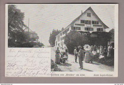 AK CH ZH Langnau 1913-06-11 Gasthaus zum Hirschen Fotokarte Jakob Gugolz-Kleiner