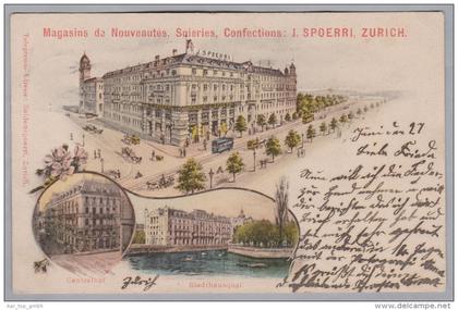 AK ZHs Zürich 1899-06-27 Zürich Litho Seiden J. Spoerri Zürich