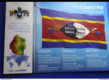 ESWATINI SWAZILAND POSTCARD - FLAG - RARE