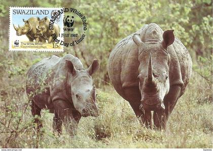 1987 - SWAZILAND - White Rhino - Rhinoceros blanc