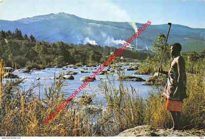 Swaziland - Great Usutu River with Bunya Pulp Mills in background - Kingdom of Eswatini - Umbuso weSwatini