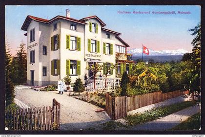 1930 gelaufen AK aus Reinach mit Kurhaus und Restaurant Homberggüetli. Reinach