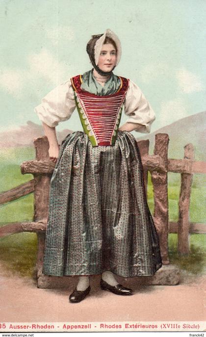 suisse. rhodes exterieures. appenzell. costume