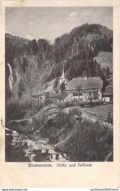 [-50%] SUISSE - Blumenstein - Kirche und Fallbach - Carte postale ancienne