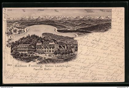 Künstler-AK Läufelfingen, Kurhaus Frohburg, Bergpanorama mit Eiger, Mönch und Jungfrau