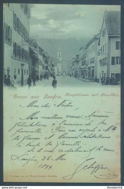 BL Bale Gruss aus LAUFEN 1899 Hauptstrasse mit Baselthor