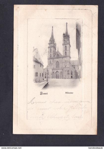 Suisse BS Basel Münster ( Cathedrale A.S. Pastkartenverlag Künzli marges gaufrées  )