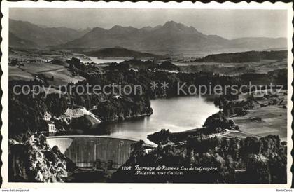 11732236 Moleson-sur-Gruyeres Barrage de Rossens Lac de la Gruyere Vue aerienne