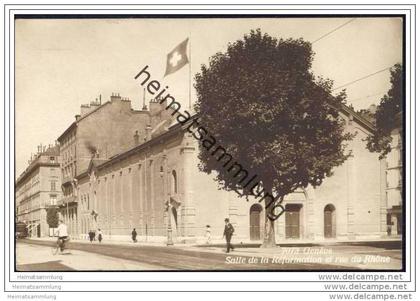 Geneve - Salle de la Reformation et rue du Rhone ca. 1910