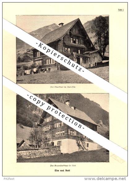 Photographien  / Ansichten , 1919 , Bilten, Elm und Matt , Prospekt , Fotos , Architektur !!!